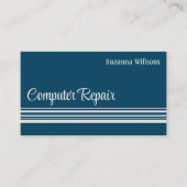 Carte De Visite Moderne Ocean Blue Light Gris Gris Gris Profession (Devant)