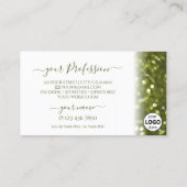 Carte De Visite Moderne Olive Green Bright Sparkle Parties scintil (Dos)