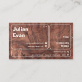 Carte De Visite Moderne Ombre foncé Grain en bois Gras Audacieux T (Dos)