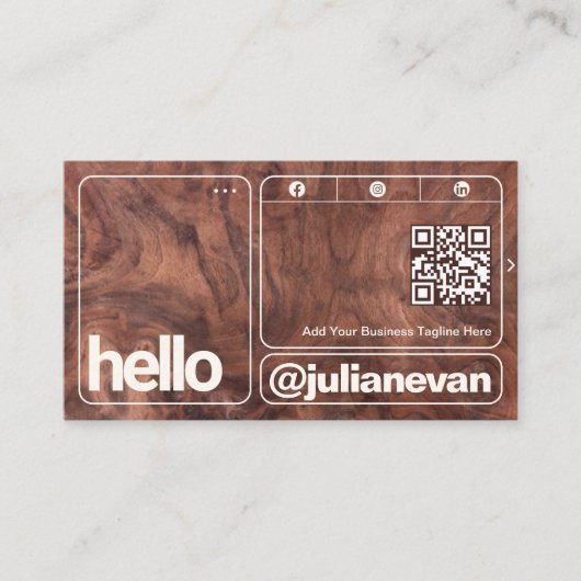 Carte De Visite Moderne Ombre foncé Grain en bois Gras Audacieux T (Devant)