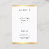 Carte De Visite Moderne Or Blanc Simple Elégant Modèle tendance (Dos)