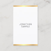 Carte De Visite Moderne Or Blanc Simple Elégant Modèle tendance (Devant)