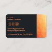 Carte De Visite Moderne Orange et Noir (Devant)