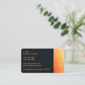 Carte De Visite Moderne Orange et Noir (Debout devant)