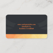 Carte De Visite Moderne Orange et Noir (Dos)