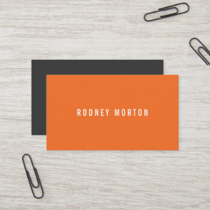 Carte De Visite Moderne orange gris simple générique professionnel