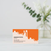 Carte De Visite Moderne Orange Maison Peintre Entrepreneur Déchets (Debout devant)