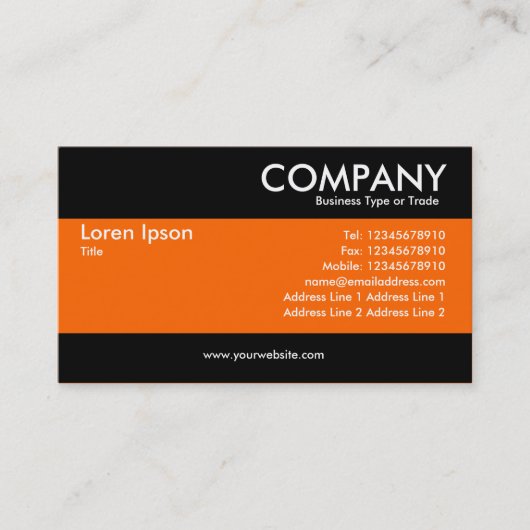 Carte De Visite Moderne - Orange riche (Devant)