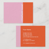 Carte De Visite Moderne orange rose (Devant / Derrière)
