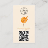 Carte De Visite Moderne orangeur de l'événement photo qr code logo (Dos)