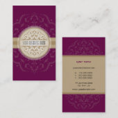 CARTE DE VISITE moderne oriental mandala plum or (Devant / Derrière)