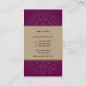 CARTE DE VISITE moderne oriental mandala plum or (Dos)