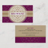 CARTE DE VISITE moderne oriental mandala plum or (Devant / Derrière)