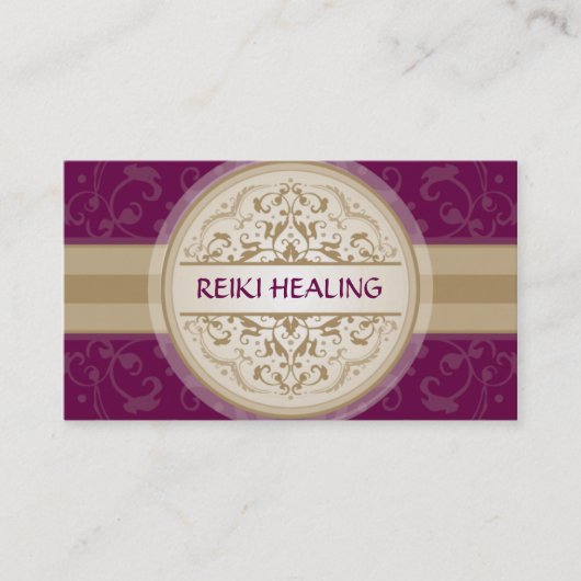 CARTE DE VISITE moderne oriental mandala plum or (Devant)