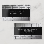 Carte De Visite Moderne Original Gris Blanc Unique tendance Créati (Devant / Derrière)