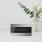 Carte De Visite Moderne Original Gris Blanc Unique tendance Créati (Debout devant)