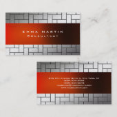 Carte De Visite Moderne Original Gris Rouge Unique tendance Créati (Devant / Derrière)
