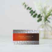 Carte De Visite Moderne Original Gris Rouge Unique tendance Créati (Debout devant)