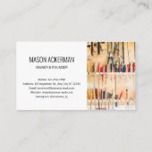 Carte de visite moderne - Outils de travail en boi (Dos)