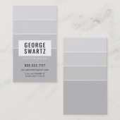 Carte De Visite MODERNE PAINT CHIP simple intelligent ombre gris p (Devant / Derrière)