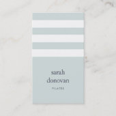 Carte De Visite Moderne Pale Mist Bleu et Blancs (Devant)