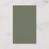 Carte de visite moderne partagée en vert mousse – (Dos)