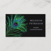 Carte De Visite Moderne Parties scintillant Feather Coordonnatrice (Devant)