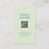 Carte De Visite Moderne Pastel Blue À damiers Motif QR Code (Dos)