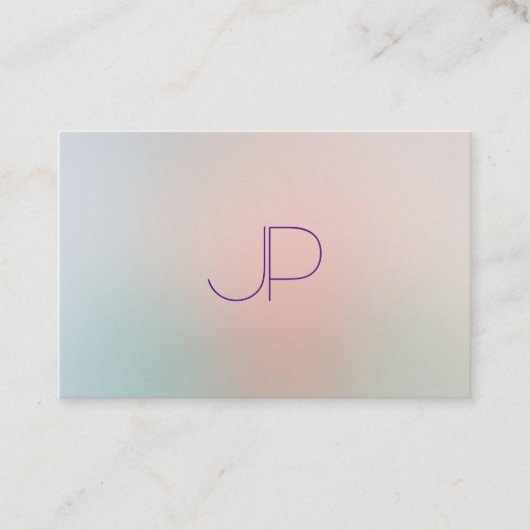 Carte De Visite Moderne Pastel Colors Monogram Élégant Modèle (Devant)