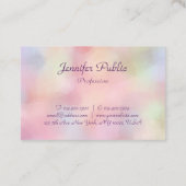 Carte De Visite Moderne Pastel Colours Calligraphie Script Modèle (Dos)