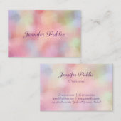 Carte De Visite Moderne Pastel Colours Calligraphie Script Modèle (Devant / Derrière)