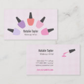 Carte De Visite Moderne Pastel Nail Polonais Maquillage Artiste (Devant / Derrière)