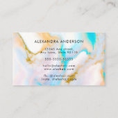 Carte De Visite Moderne Pastel Opal Et Or (Dos)