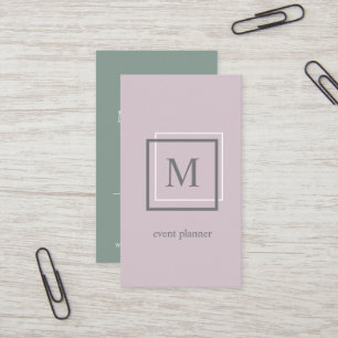 Carte de visite moderne Pastel Purple Monogram
