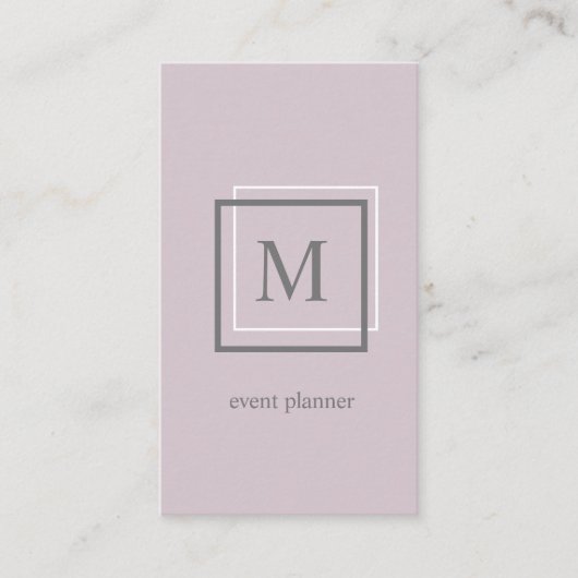 Carte de visite moderne Pastel Purple Monogram (Devant)