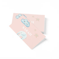 Moderne Pastel Rose & Bleu Nom de l'enfant