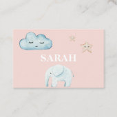 Carte De Visite Moderne Pastel Rose & Bleu Nom de l'enfant (Devant)