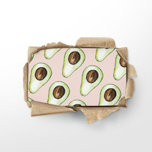 Carte De Visite Moderne Pastel Rose Et Vert Motif Avocado