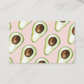 Carte De Visite Moderne Pastel Rose Et Vert Motif Avocado (Devant)