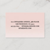 Carte De Visite Moderne Pastel Rose & Fleurs Avec Nom (Dos)