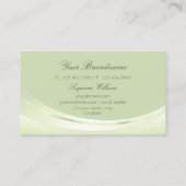Carte De Visite Moderne Pastel Sage Vert avec Monogramme et Diaman (Dos)