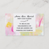 Carte De Visite *~* Moderne Pastel Turquoise Rose Jaune Abstrait (Dos)