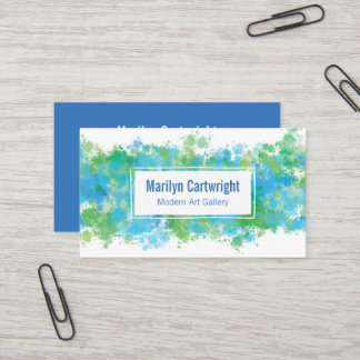 Carte de visite moderne Peint bleu vert