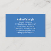 Carte de visite moderne Peint bleu vert (Dos)