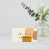 Carte De Visite Moderne Peinture Splot Boho Terracotta Blush Olive (Debout devant)