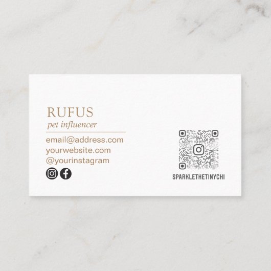 Carte De Visite Moderne Personnalisé Ajouter Votre Photo QR Code A (Dos)