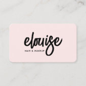 Carte De Visite Moderne Pinceau rose Script Beauté (Devant)
