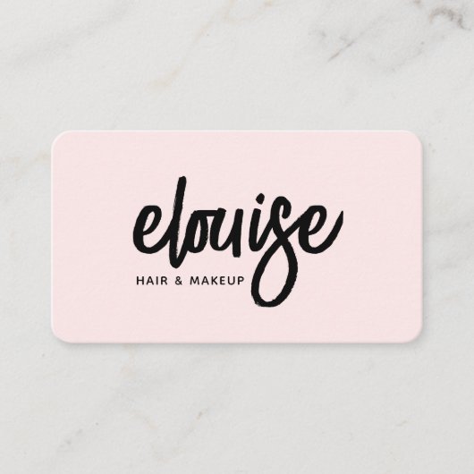 Carte De Visite Moderne Pinceau rose Script Beauté (Devant)