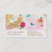 Carte De Visite *~* Moderne Pink Blue Floral Pattern Parties scint (Dos)