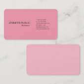 Carte De Visite Moderne Pink Chic Plain Silk De Luxe (Devant / Derrière)